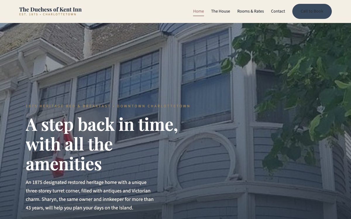 The Duchess of Kent Inn website I built