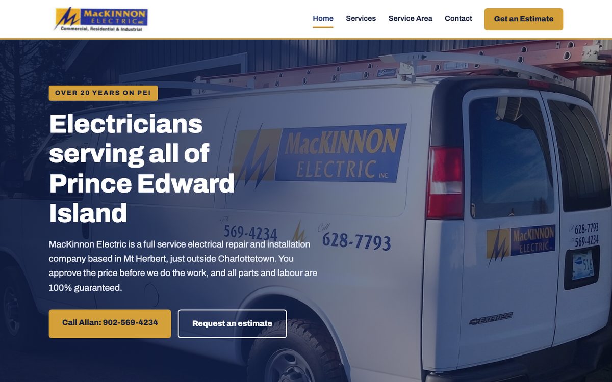 The MacKinnon Electric website I built